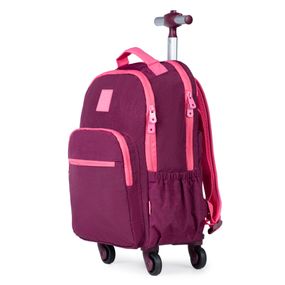 Mochila Escolar Juvenil Feminina Com 4 Rodinhas BG Duo Pop Rosa – foto 2