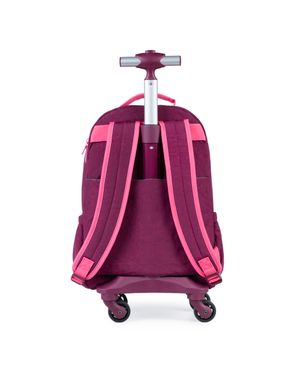 Mochila Escolar Juvenil Feminina Com 4 Rodinhas BG Duo Pop Rosa – foto 3