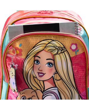 Mochila Escolar Infantil Feminina com Rodinhas Barbie Premium Rosa – foto 7
