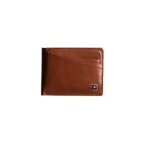 Carteira Masculina de Couro com Porta Cartão e Documento SwissOne Pinhão
