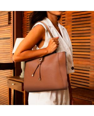 Bolsa Feminina Tote Grande Lina Café – foto 2