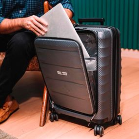 Mala de Bordo 10 kg PolipropileNÃO 4 Rodas com Porta Notebook SwissOne Genebra Cinza – foto 2