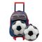 Kit Mochila de Rodinha e Lancheira térmica  Infantil Masculina Futebol Azul