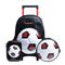 Kit Mochila de Rodinha, Lancheira Térmica, Estojo Infantil Masculino Flamengo Oficial Bola de Futebol