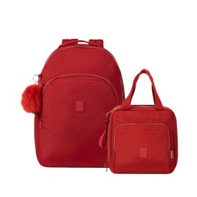 Kit Mochila, Lancheira Térmica Pop Fun Vermelha