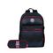 Kit Mochila e Estojo Masculino Futebol Preta