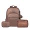 Kit Mochila, Lancheira Térmica, Estojo Feminino Juvenil Perolado Cobre