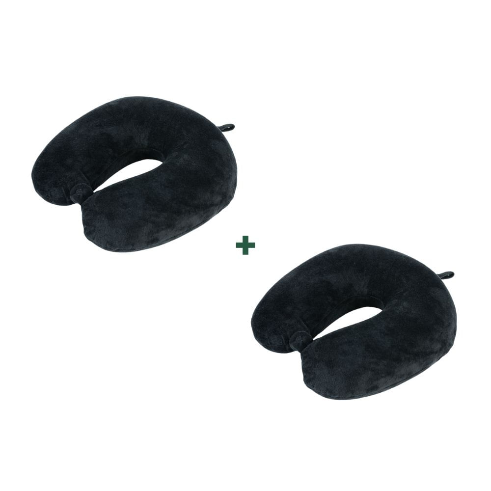 Kit 2 Almofadas de Pescoço de Viscoelátisco Preto