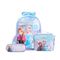 Kit Mochila, Lancheira Térmica, Estojo Feminino Infantil Frozen Azul Claro