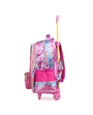 Kit Mochila de Rodinhas e Estojo Infantil Feminina Princesas Rosa – foto 3