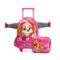 Kit Mochila de Rodinha e Lancheira Térmica  Infantil Feminina Patrulha Canina Skye Rosa