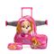 Kit Mochila de Rodinha, Lancheira Térmica, Estojo Infantil Feminina Patrulha Canina Skye Rosa