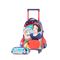 Kit Mochila de Rodinha e Estojo Feminino Branca de Neve Azul Escuro
