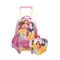 Kit Mochila e Lancheira Térmica Infantil Feminina Princesas Rosa
