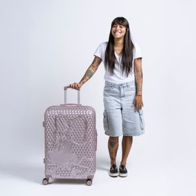 Mala de Viagem Grande 32 Kg ABS 4 Rodas Minnie Epcot Rosé – foto 2