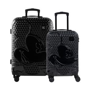 Conjunto de Malas ABS 4 Rodas P e M Mickey Epcot Preta