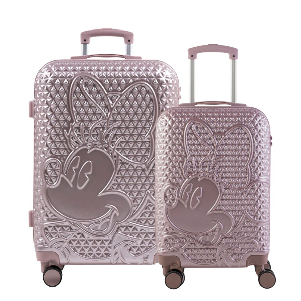 Conjunto de Malas ABS 4 Rodas P e M Minnie Epcot Rosé