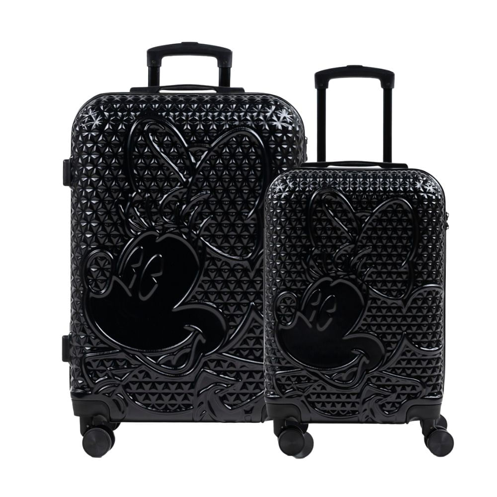Conjunto de Malas ABS 4 Rodas P e M Minnie Epcot Preta