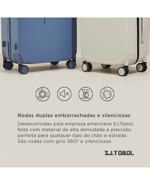 Mala Média 23 kg Policarbonato 4 Rodas Bahamas Branca – foto 10