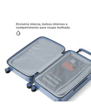 Mala Média 23 kg Policarbonato 4 Rodas Bahamas Branca – foto 11