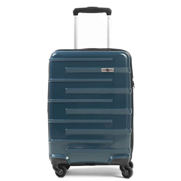 Mala de Bordo 10 kg Polipropileno 4 Rodas Zíper Antifurto SwissOne Montreux Azul 0018447030003