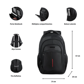 Mochila Masculina para Notebook Fusion Preta – foto 2