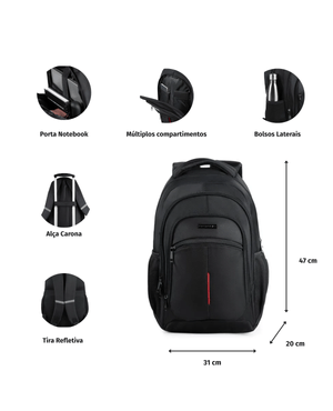 Mochila Masculina para Notebook Fusion Preta – foto 2