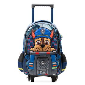 Mochila de Rodinha infantil Masculina Patrulha Canina Chase Azul