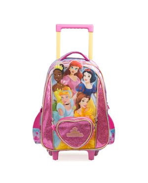 Kit Mochila de Rodinha, Lancheira Térmica, Estojo Infantil Feminino Princesas Rosa – foto 3