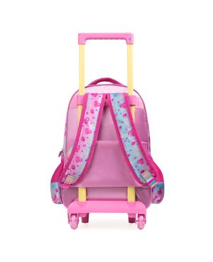 Kit Mochila de Rodinha, Lancheira Térmica, Estojo Infantil Feminino Princesas Rosa – foto 5