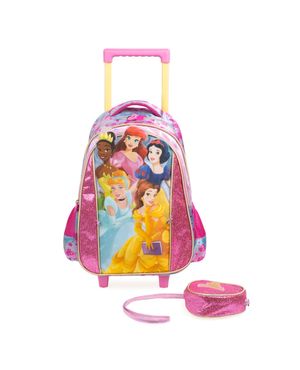 Kit Mochila de Rodinha, Lancheira Térmica, Estojo Infantil Feminino Princesas Rosa – foto 10