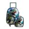 Kit Mochila e Lancheira Térmica Infantil Masculina Dinossauro Verde Escuro