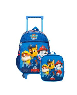 Kit Mochila de Rodinha e Lancheira Térmica  Infantil Masculina Patrulha Canina Chase e Equipe Azul – foto 3