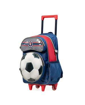 Mochila de Rodinha Infantil Masculina Futebol Azul – foto 3