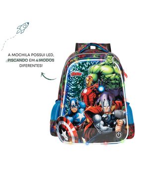 Kit Mochila de Rodinha e Lancheira Térmica  Infantil Masculina Vingadores Preto – foto 19
