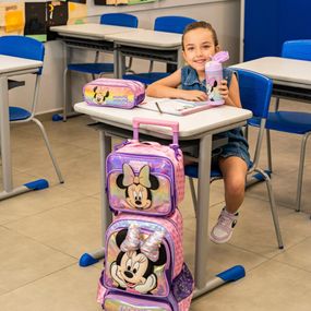 Mochila de Rodinha Infantil Feminina Minnie Lilás – foto 2