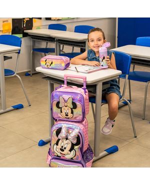 Mochila de Rodinha Infantil Feminina Minnie Lilás – foto 2