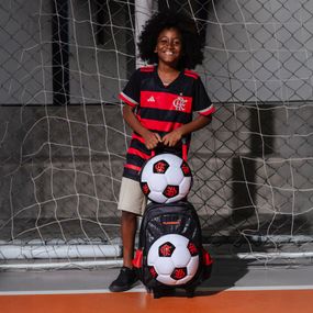 Mochila de Rodinha Infantil Masculina Flamengo Oficial Bola de Futebol – foto 2