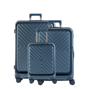 Conjunto de Malas Policarbonato 4 Rodas Barcelona II Azul P, M e G