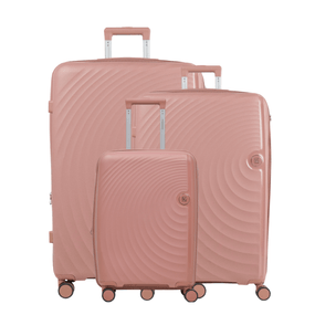 Conjunto de Malas Polipropileno 4 Rodas Cartagena Rosé P,  M e G