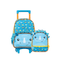 Kit Mochila Infantil de Rodinhas Pets Dinossauro e Lancheira Azul Escuro