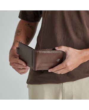 Carteira Masculina de Couro com Fecho em Botão Grécia Café – foto 15