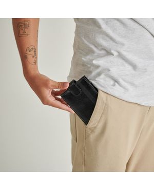 Carteira Masculina de Couro com Fecho em Botão Grécia Preta – foto 4