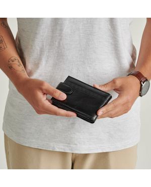Carteira Masculina de Couro com Fecho em Botão Grécia Preta – foto 17