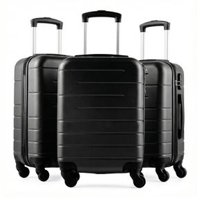 Conjunto de 3 Malas de Bordo PP 8 Kg ABS 4 Rodas 18,5" Downtown Preta