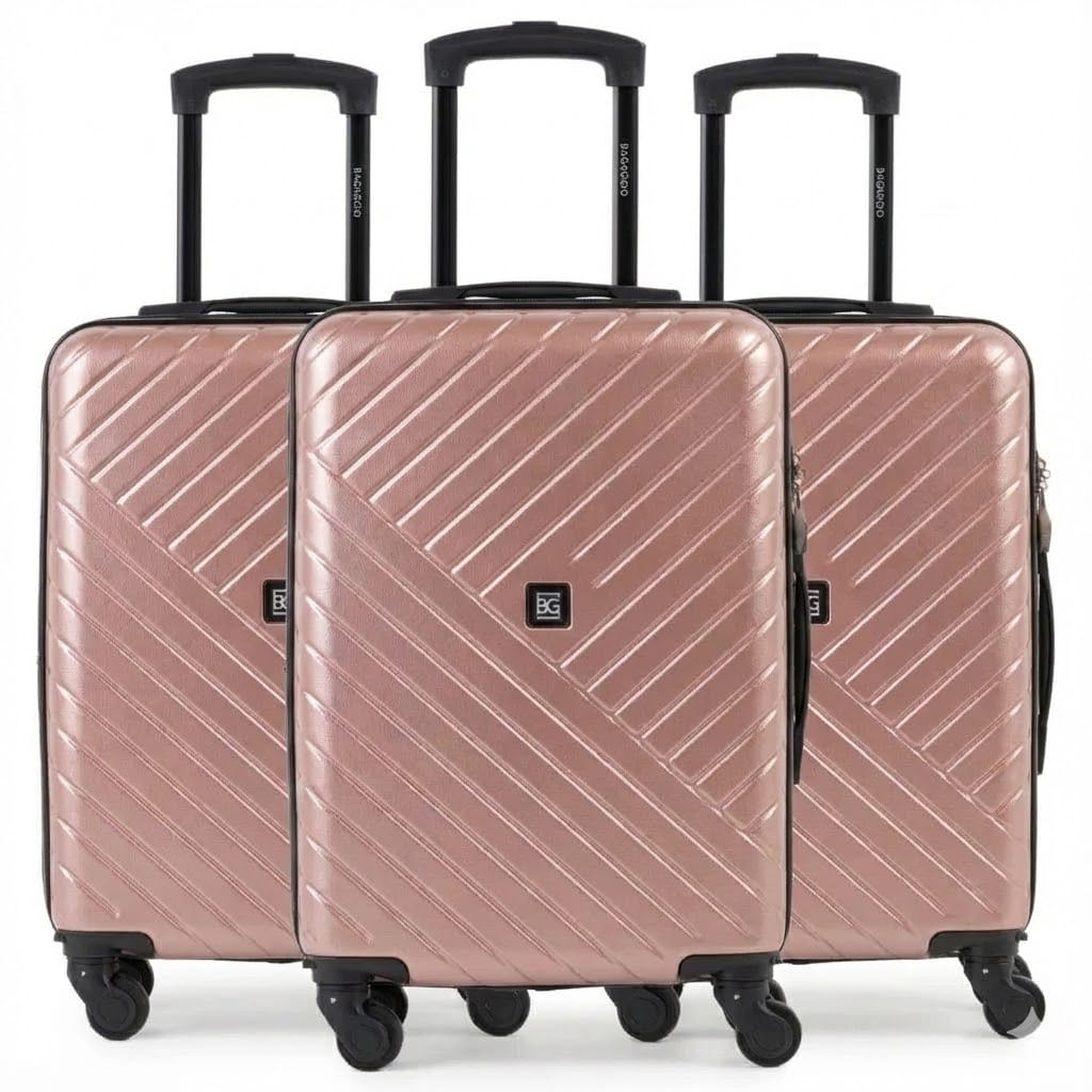 Conjunto de 3 Malas de Bordo 10 kg Abs 4 Rodas Detroit Rosé II