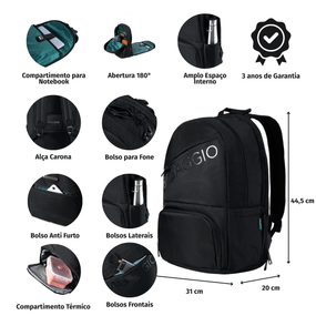 Mochila Grande Executiva para Notebook e Compartimento Térmico Nurack – foto 2