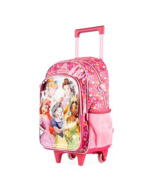 Mochila de Rodinha Infantil Feminina Princesas Rosa – foto 4