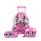Kit Mochila de Rodinhas Feminina, Lancheira Térmica e Estojo de 3 Compartimentos Minnie Rosa