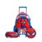Kit Mochila de Rodinhas Masculina, Lancheira Térmica, Estojo Homem Aranha Azul Escuro